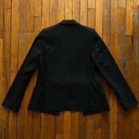 Vintage 2000s Veronique Branquinho Slim Wool Women Black Belt Peacoat Jacket 6 - Picture 4 of 7